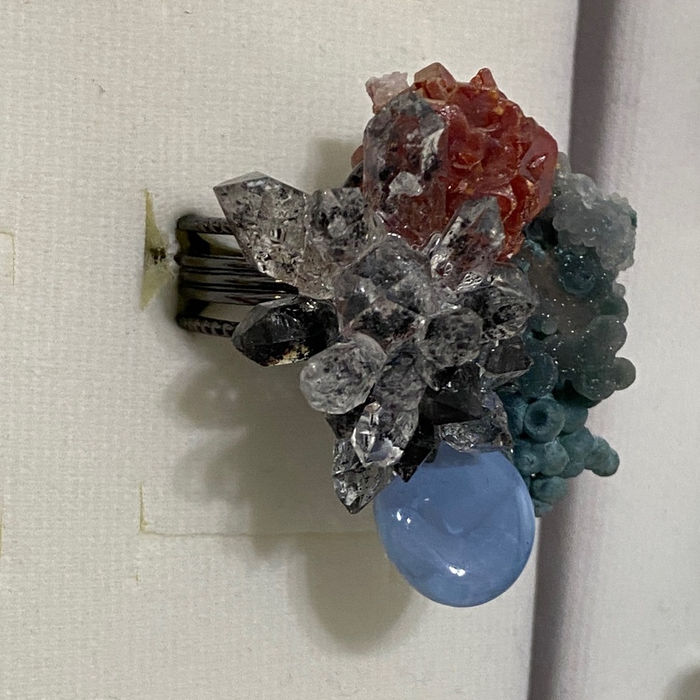 Multicolor Crystal Cluster Statement Ring - image 8